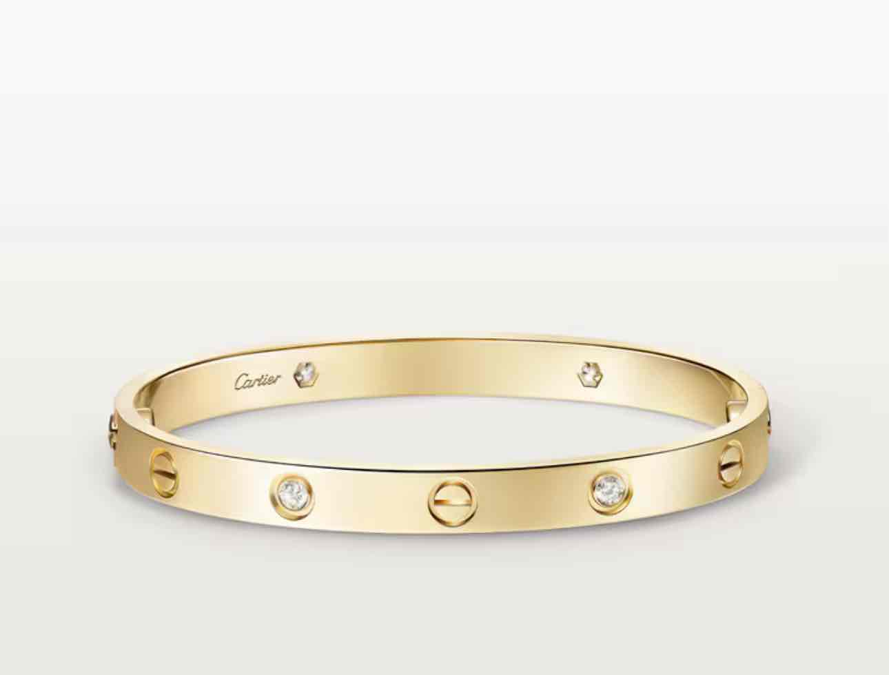 LOVE bracelet, classic model, 4 diamonds