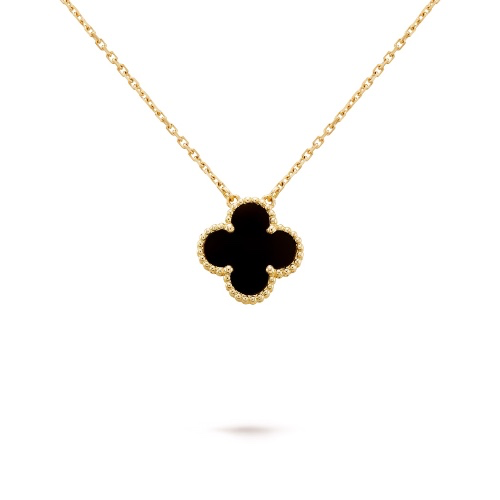 Vintage Alhambra pendant 18K yellow gold, Onyx - Van Cleef & Arpels