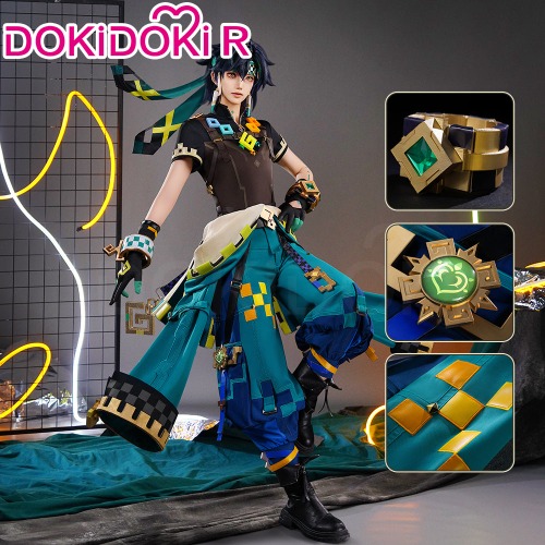 【Size S-2XL】DokiDoki-R Game Genshin Impact Cosplay Kinich Cosplay Costume Natlan | Costume Only-M-Order Processing Time Refer to Description Page