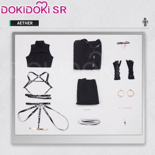 DokiDoki-SR Game Genshin Impact Cosplay Aether / Lumine Sniper Killer Costume Casual Wear Kong / Ying | Aether-M-PRESALE