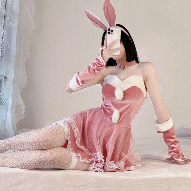 Santa Bunny Dress - Pink / L
