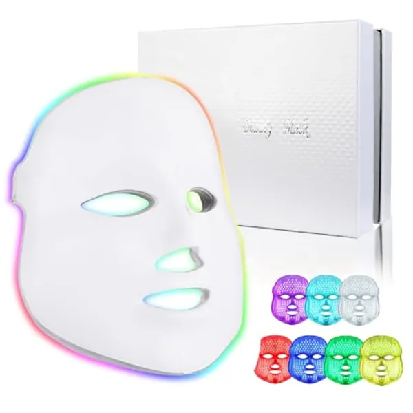 SDKWDH 7-1 Colors LED Facial Skin Care Mask, Blue Red Light Therapy Mask for Face, Led Face Mask Light Therapy At Home