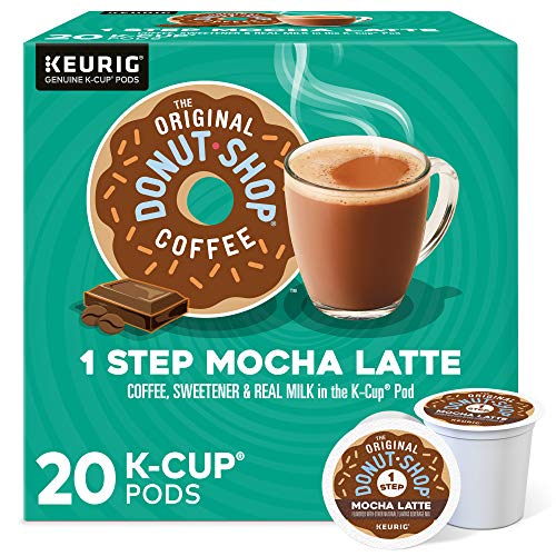 The Original Donut Shop Mocha Latte, Single-Serve Keurig K-Cup Pods, Flavored Coffee Pods, 20 Count - Mocha Latte - 20 Count (Pack of 1)