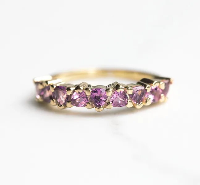 Dora Trillion Amethyst Ring by Capucinne Blue - Yellow Gold Vermeil / 5