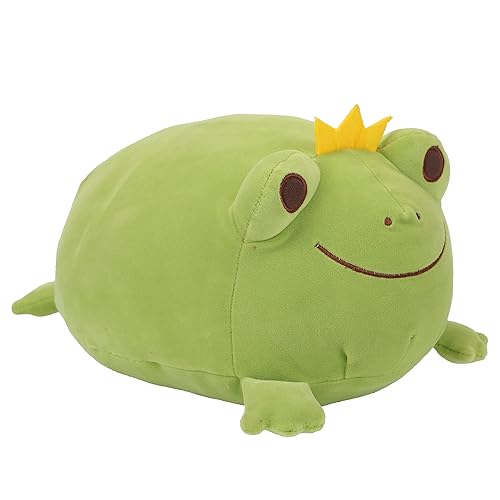 CAZOYEE Super Soft Frog Plush Stuffed Animal, Cute Frog Snuggly Hugging Pillow, Adorable Frog Plushie Toy Gift for Kids Toddlers Children Girls Boys Baby, Cuddly Plush Frog Decoration - Grass Green - 14"