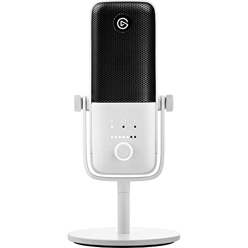 Elgato Wave:3 White - Premium Studio Quality USB Condenser Microphone for Streaming, Podcast, Gaming and Home Office, Free Mixer Software, Anti-Distortion, Plug ’n Play, for Mac, PC - Wave:3 White - Microphone