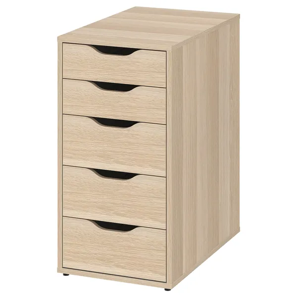 ALEX Drawer unit - white stained/oak effect 36x70 cm