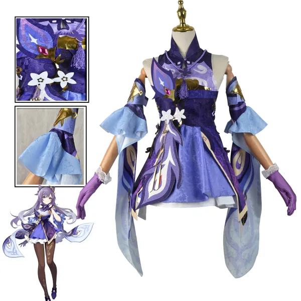 Genshin Impact Keqing Cosplay Costume for Cosplayer