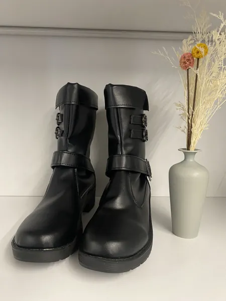 Made to order Custom Made Hand Made Final Fantasy VII Remake Aerith Gainsborough Shoes Cosplay Boots Customized Size Black Brown