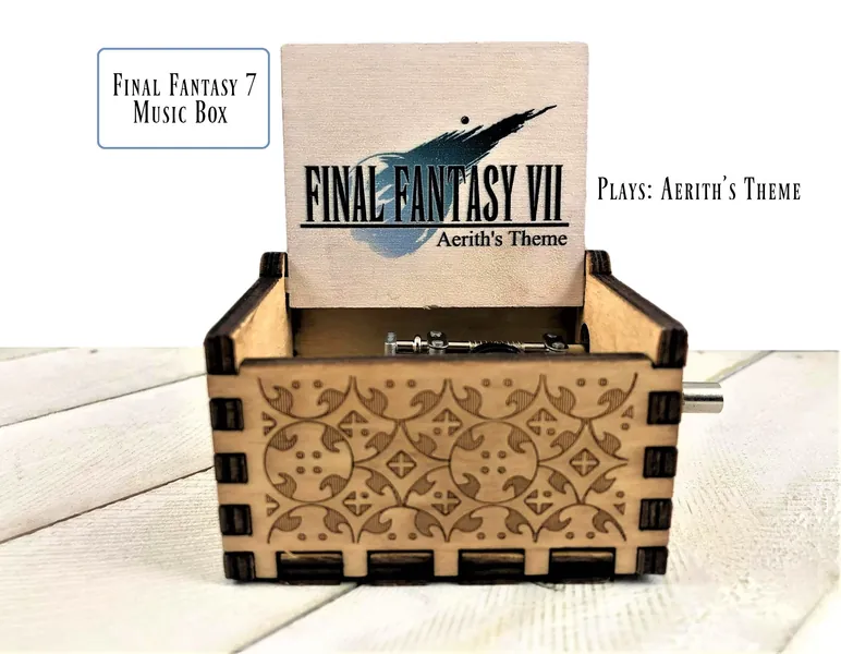 Final Fantasy 7: Aerith's theme music box - Final Fantasy 7 Music box - FF7 - Final Fantasy 7 gift - Aerith - Cloud Strife - Sephiroth