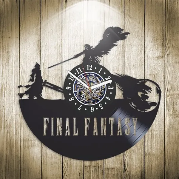 Final Fantasy Game Vinyl Record Clock Video Game Wall Decor Original Decor For Game Room Final Fantasy Art Winter Holidays Gift For Brother