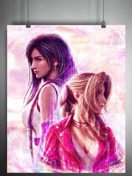 Tifa and Aerith Final Fantasy VII - Limited Edition Fine Art Print -FF7 Poster -FFVII Rebirth