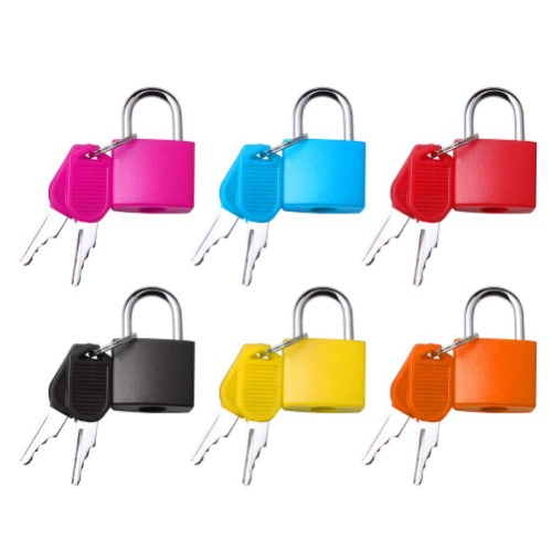 6 Pcs Small Locks with Keys, Metal Padlocks Multicolor
