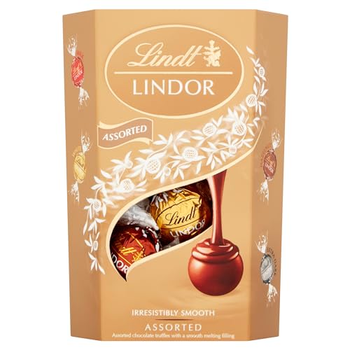 Lindt Lindor Chocolate Truffles Box - Approx 16 balls, 200 g - Chocolate Truffles with a Smooth Melting Filling - for Him and Her - Mothers Day, Birthday, Easter, Congratulations, Thank you - Assorted - 200g