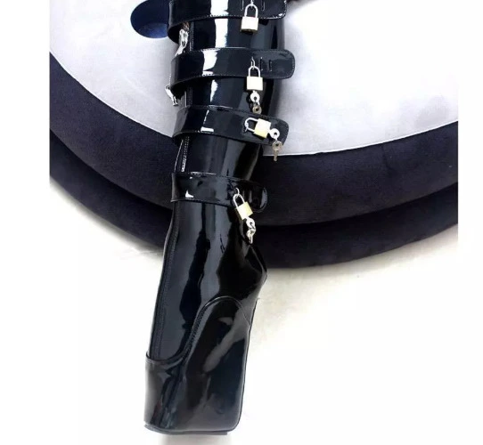 Heelless Lockable Wedge knee high ballet Boots