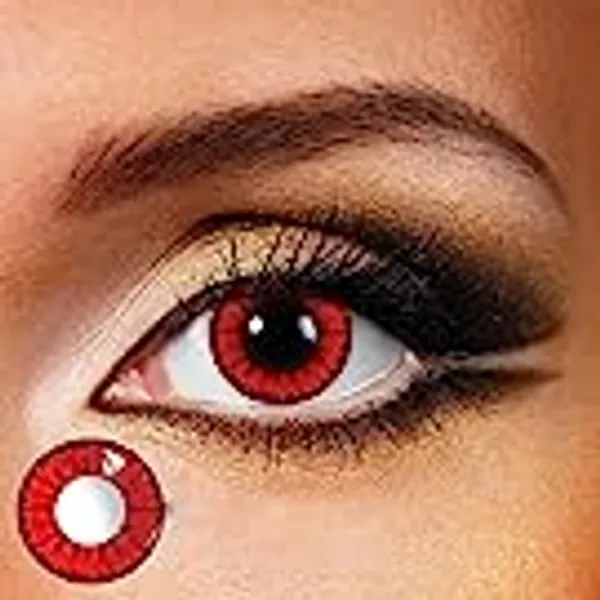 Excellent Color_ed_ Party Favor_Contacts_ Present to Fashion Show,Make a Unforgettable,DemonRed