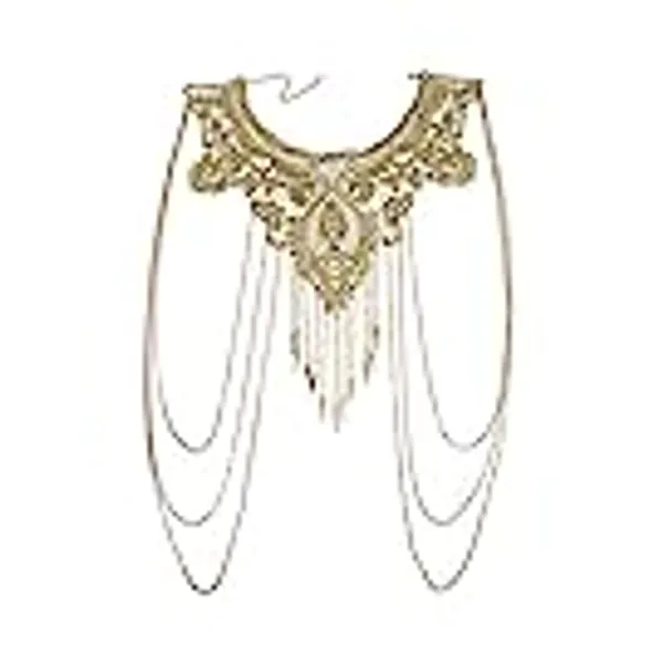 Gold Fine Chain Flower Lace Bikini Body Chain Necklace Jewelry for Women