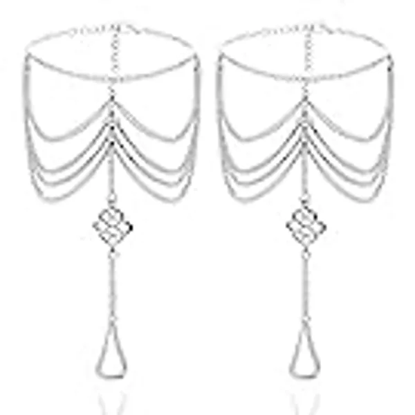 Bienvenu 2 PCS Multi Chain Beach Tassels Anklet Chain Bracelet Barefoot Sandals Foot Jewelry