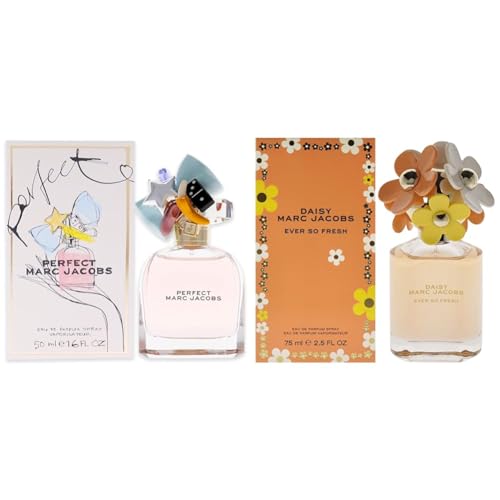 Marc Jacobs Perfect for Women Eau de Parfum Spray, 1.6 Ounce & Daisy Ever So Fresh EDP Spray Women 2.5 oz - Personal Fragrance+ Daisy Ever So Fresh EDP