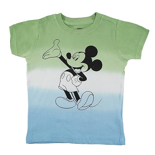 Disney Mickey Mouse Boys T-Shirt for Infants, Toddlers and Little Kids – Green/Orange/Grey/Blue/Yellow - 4T - Green
