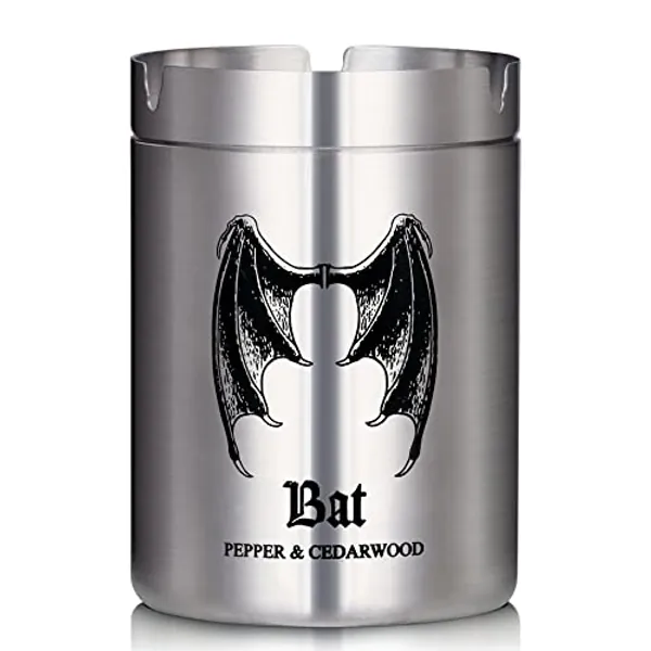 MASPRIV Gothic Scented Candle for Men - Rich Manly Scents, 50+ Hours Burn Time, 76.5x92mm, Stainless Steel Tin with Popular Designs. Ideal Gift for Him - Pepper & Cedarwood