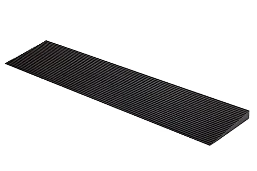 CINNYE 1.6'' Rise Solid Rubber Wheelchair Ramp,Threshold Ramp Used for Thresholds,Doorways and Bathroom(High:1.6 Inch(Pack of 1)) Black