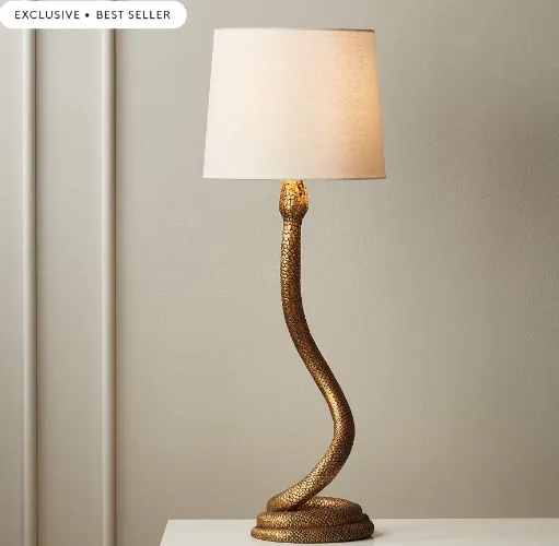 Snake Bronze Table Lamp