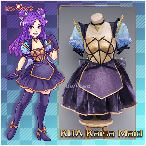 【Pre-sale】Uwowo League of Legends/LOL Fanart KDA POP Star Kaisa Maid Cosplay Costume - M