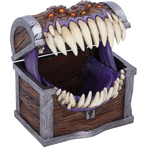 Nemesis Now Dungeons & Dragons Mimic Dice Storage Box, 11.3cm, Resin, Brown, Officially Licensed D&D Merchandise, Mimic Character Dice Box, Cast in The Finest Resin, Expertly Hand-Painted