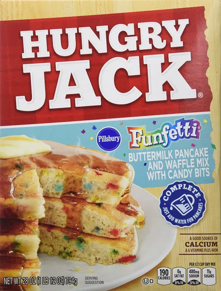 Hungry Jack Complete PILLSBURY FUNFETTI Buttermilk Pancake and Waffle Mix with candy bits 794g