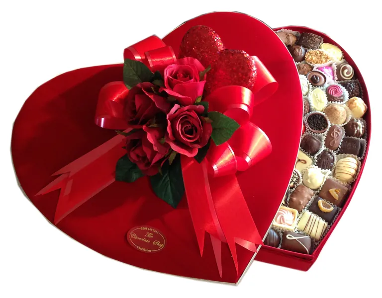 Assorted Belgian Chocolate 1560g in Extra Large Valentine Velvet Box 40x34cm