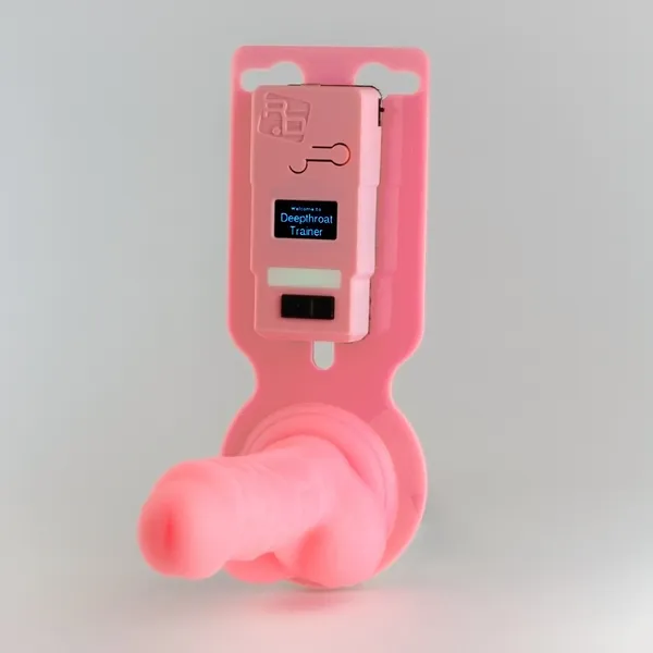 Deepthroat Trainer Pink Edition - WiFi sex toy. Long distance BDSM sissy training toy. For ddlg blowjob training.