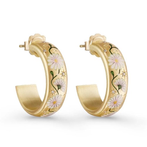Botanic Blossoms Earrings | White Serenity
