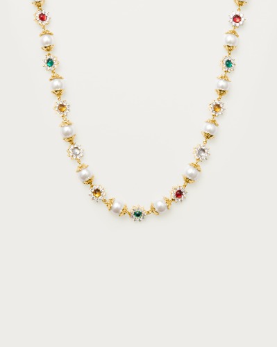 Daisy Pearl Necklace | Gold