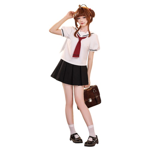DokiDoki-SR Anime Card Captor Sakura Cosplay Kinomoto Sakura Costume Cardcaptor | Summer Ver. / Costume Only-M-Order Processing Time Refer to Description Page