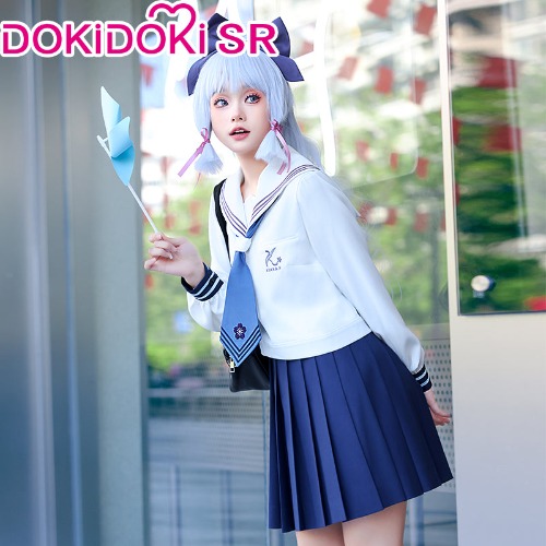 【In Stock】DokiDoki-SR Game Genshin Impact × HEYTEA Cosplay Kamisato Ayaka Costume Women Casual Wear | M