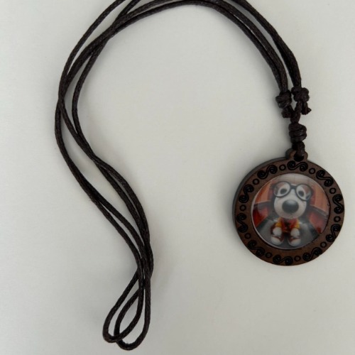 Epoxy print in wooden pedant necklace . Text me if...