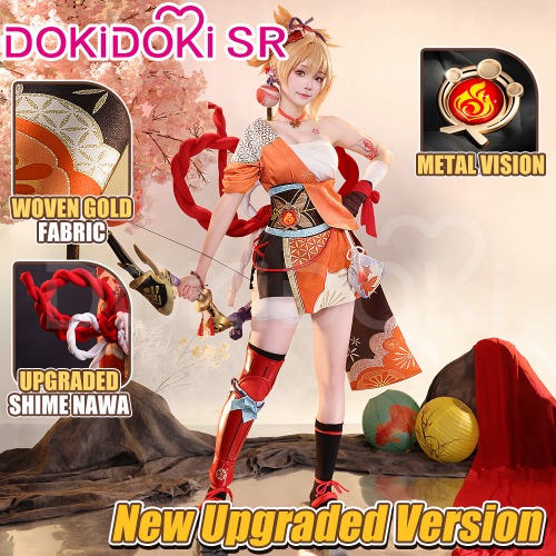 【1.0 Ver Ready For Ship】DokiDoki-SR Game Genshin Impact  Yoimiya  Cosplay Costume | Costume Only 2.0-S-Order Processing Time Refer to Description Page