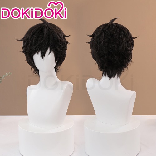 【Ready For Ship】DokiDoki Game Cosplay Jorker Amamiyaa Renn Cosplay Wig Short Curly Black Hair | Wig Only