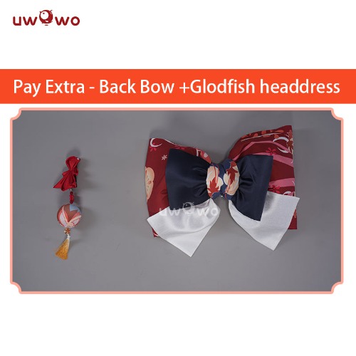【In Stock】Uwowo Genshin Impact Fanart Costume Yoimiya Maid Dress Cosplay Costume - 【In Stock】Set B (Back bow+headwear)