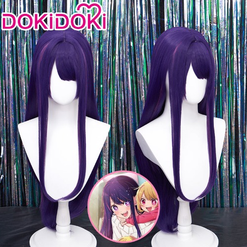 【Ready For Ship】DokiDoki Anime Oshi no Ko Cosplay Hoshino Ai Wig / Fake Eyelashes Long Straight Purple Pink | Hoshino Ai Wig Only