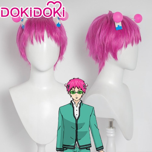 DokiDoki Anime The Disastrous Life of Saiki K. Cosplay Saiki Kusuo Cosplay Wig Short Pink Wig | Order Processing Time Refer to Description Page