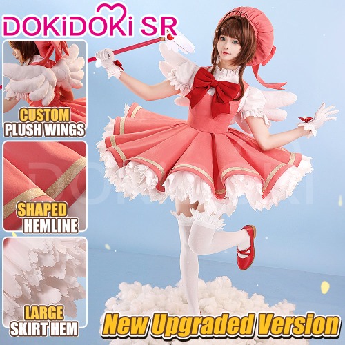 【Ready for ship】DokiDoki-SR Anime Card Captor Sakura Cosplay Kinomoto Sakura Costume Women Cardcaptor Sakura | Costume Only 2.0-M-Ready for ship