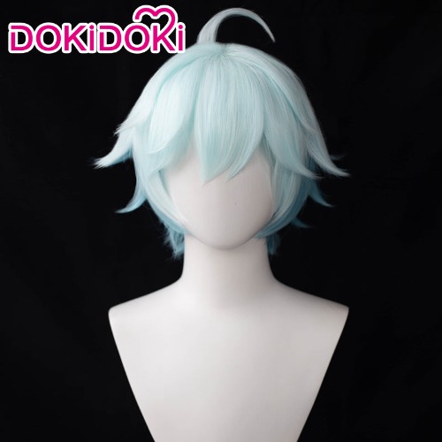 【 Ready For Ship】DokiDoki Game Genshin Impact Cosplay Chongyun Wig Chong Yun Light Blue | Chong Yun