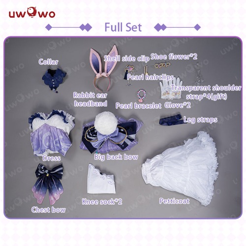 【In Stock】Exclusive Uwowo Genshin Impact Fanart Kokomi Bunny Suit Cute Cosplay Costume - 【In Stock】Costume S