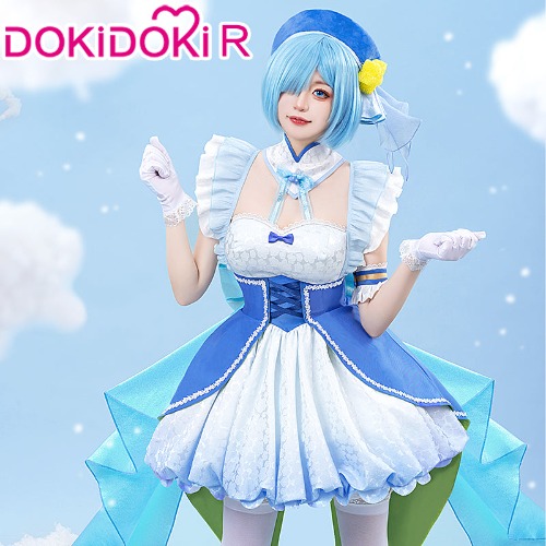 DokiDoki-R Anime Re: Life in a Different World from Zero Cosplay Rem / Ram Costume Magical Girl | Rem / Costume Only-M-PRESALE