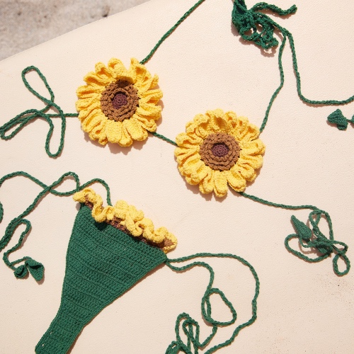 Sunflower Bikini | s/m / Golden Yellow / Green / Earth / Biscuit