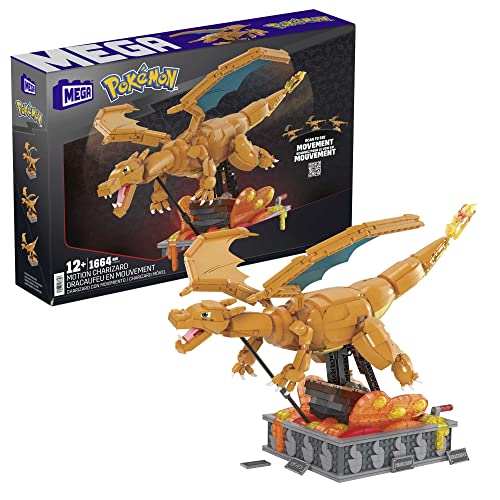 MEGA Pokémon Action Figure Building Toys for Adults, Buildable Motion Charizard with 1663 Pieces, 11 in Tall, for Collectors