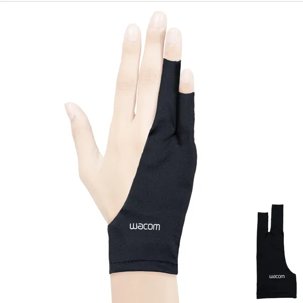 Wacom Drawing Glove, Two-Finger Artist Glove for Drawing Tablet Pen Display, 90% Recycled Material, eco-Friendly, one-Size (1 Pack) -