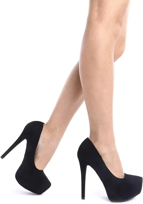 Suede Black 6in Chic Pumps